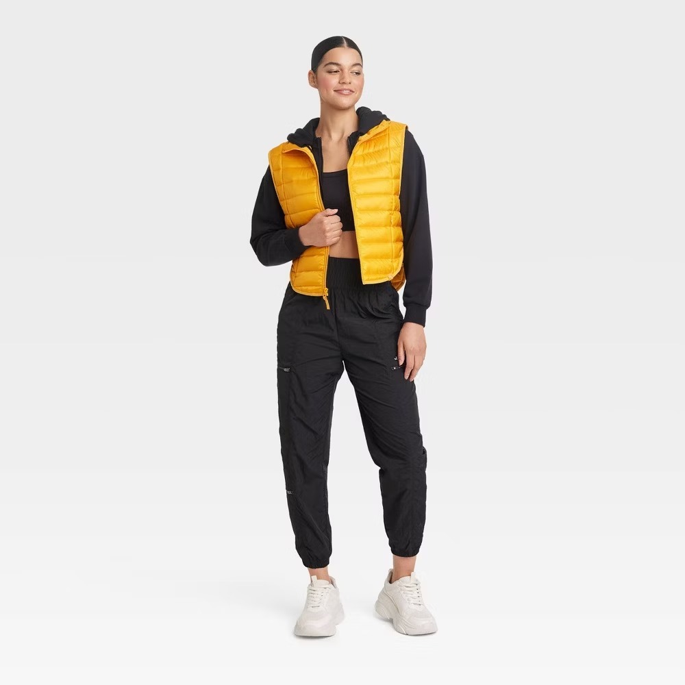 Women's Quilted Puffer Vest‎ - JoyLab Yellow Size XL